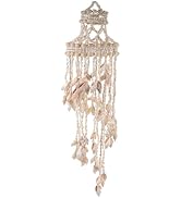 FAVOMOTO Natural Shell Wind Chime, Handmade Seashell Wind Chime Beach Home Decor with 45-50cm Len...