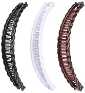 3 Pack Banana Hair Clips Set (Black/White/Brown), Claws Hair Grips Hair Accessories, Vintage-Styl...