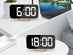 led mirror digital alarm clock