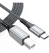 FEMORO USB B to USB C Printer Cable 6FT, USB B to USB-C Adapter Braided USB 2.0 MIDI Cable Compat...