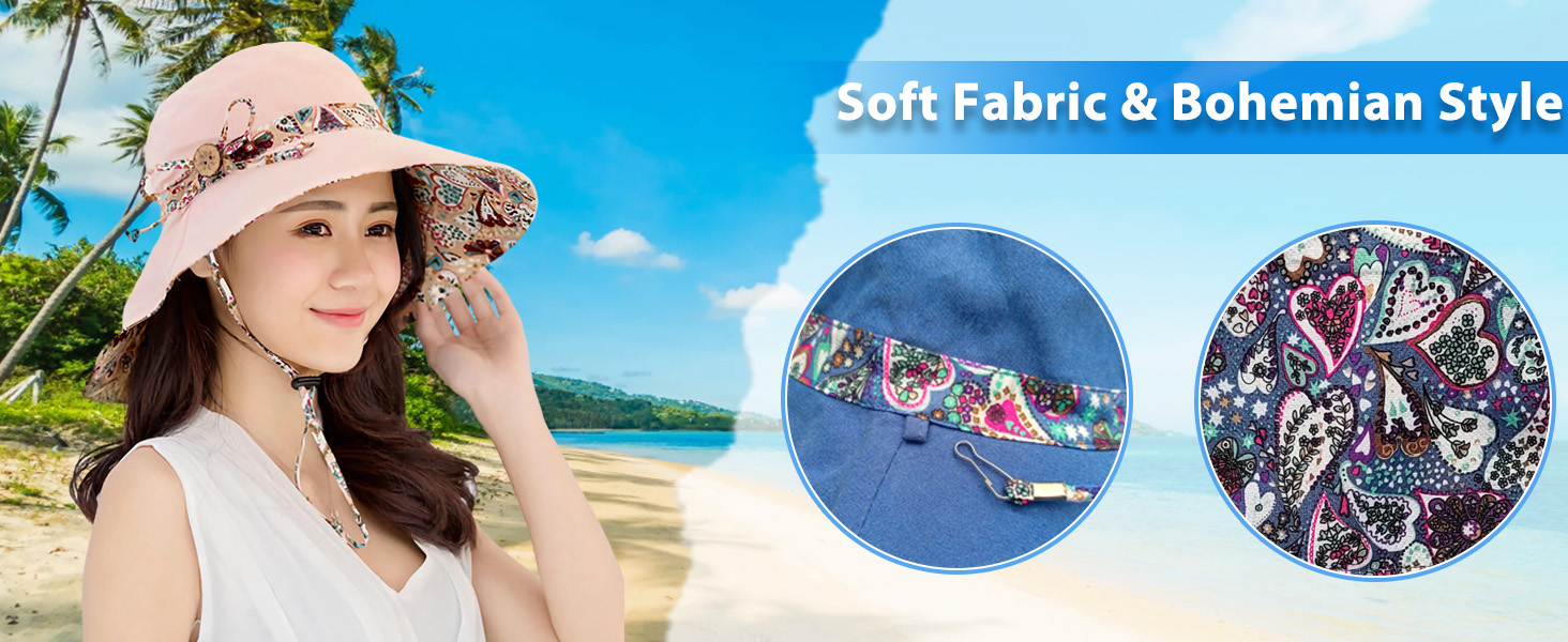 Women super brim more shade adjustable drawstring no sunburn sun protection beach activities Sun Hat