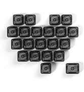 JSJT Crystal Blank Transparent Keycaps, Backlit Black Keycap, 21 Keys PC Material Custom DIY Swee...