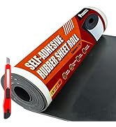 PAMAZY Neoprene Rubber Sheet Roll 1/16" Thick x 12" Wide x 10Ft Long with Adhesive Backing (Inclu...