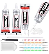 B7000 Glue Clear with Precision Tip, B-7000 Jewelry Bead Adhesive Glue Medium Viscosity with Art ...