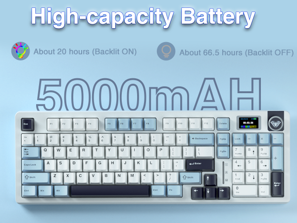 mechanical keyboard with 5000 mAH battery
