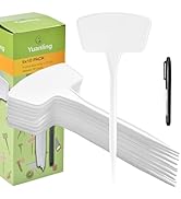 Plant Labels 60Pcs Yuanling for Seedlings Plastic Large Plant Tags T-Type Garden Labels Waterproo...