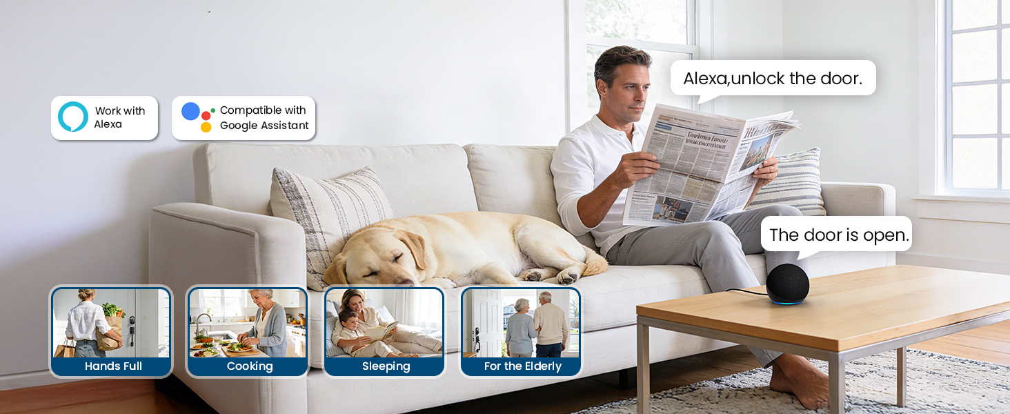 When your hands are full, sleeping or cooking, voice unlock is more convenient.