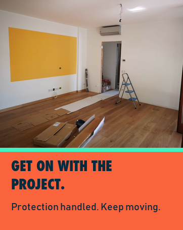 Real decorating project ready to continue after protecting the room.