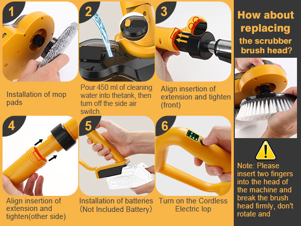 Cordless electric mop