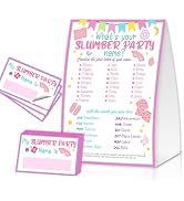 What's Your Slumber Name, Funny Slumber Theme Game Cards Set,1 Game Sign and 30 Cards, Perfect fo...