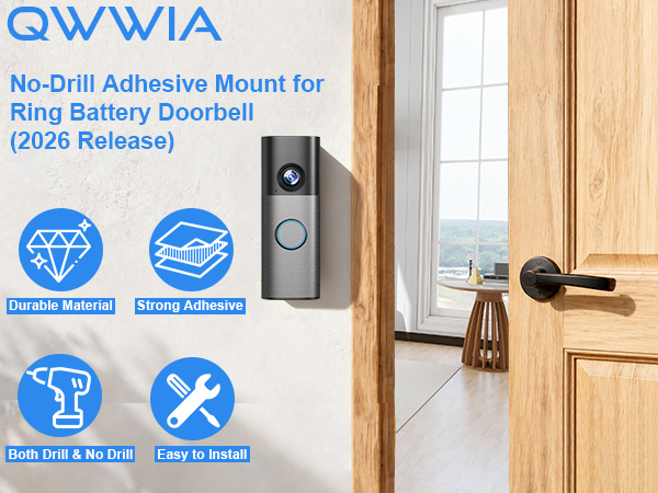 ring battery doorbell mount no drill ring doorbell mount 2026 ring doorbell holder adhesive