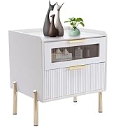 mignonnememe 2 Tiers End Table Storage Nightstand Bed Side Table Accent Storage Table for Bedroom...
