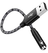 USB to 3.5mm Audio Adapter, AUX to USB Headphone Adapter, USBA to Headset Jack Adapter for PC, La...
