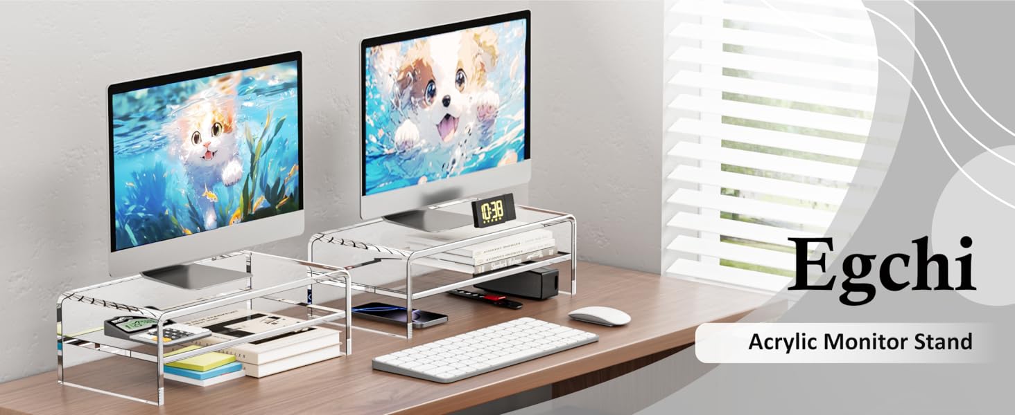 Egchi Clear Acrylic Monitor Stand Riser
