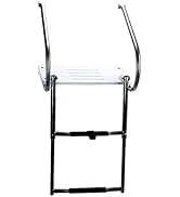 Amarine Made 2 Step in-Board Outboard Transom Platform Telescoping Boat Ladder Stainless Steel Sw...