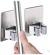 HANZE 2 Pack Stainless Steel Mop Broom Holder Organizer, Self Adhesive Wall Mounted Mop Organizer...