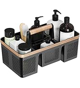 BYUNER Plastic Shower Caddy Dorm: Portable Hard Shower Basket with Handle, 4 Divided Compartments...