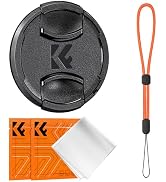 K&F Concept 58mm Lens Cap Cover, 4-in-1 Center Pinch Lens Cover + Anti-Loss Keeper Leash + Microf...