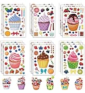 24 Sheets Cupcake Make a Face Sticker Sheets for Kids Todders Activities, Make Your Own Stickers ...