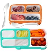 Snack Containers for Kids | MINI Lunch Box | SMALL Reusable Bento Box Portion Container | Leak Pr...