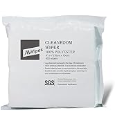 AAWipes Cleanroom Polyester Wipers 4"x4" (Bag of 400 Pcs) Double Knit 100% Polyester Wipes Lint F...