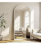 TinyTimes Arched Full Length Mirror, Large Oversized Mirror Full Length with Stand,Freestanding F...