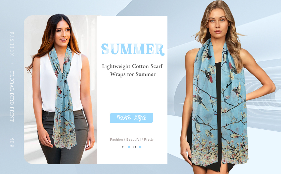 stylish bird print scarf for summer designer popular gift ideas
