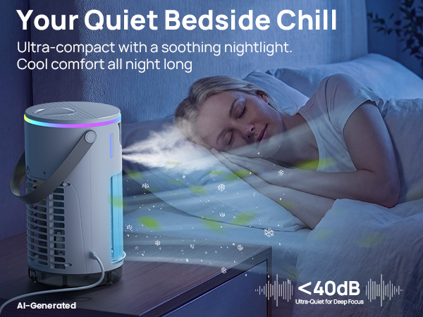 Whisper-quiet bedside portable air conditioners for apartments delivers a gentle breeze for sleep