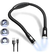 niccryle Neck Reading Light, Rechargeable Book Light for Reading in Bed, Hands Free, 360° Flexibl...