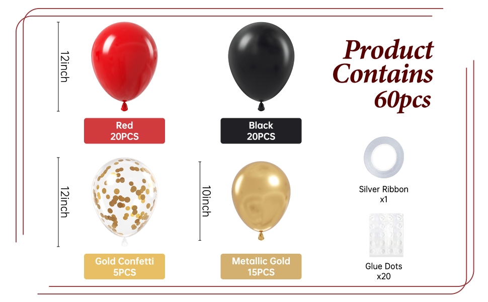 red and black balloons