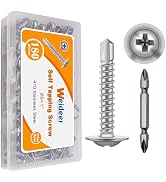 weideer 180pcs #8×1" Self Tapping Screws for Sheet Metal Truss Head 410 Stainless Steel Self Dril...