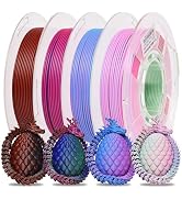RAMBERY Matte Tri Color & Dual Color 3D Printer Filament Bundle, Multi Color Change by Angle PLA ...