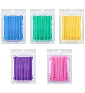 500 Pcs Micro Applicator Brush, Micro Swabs, Disposable Eye Lashes Mascara Wands for Eyelash Exte...