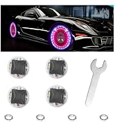 Ohleats 4PCS Car Tire Wheel Lights, Colorful Flashing LED Air Valve Cap Lights with Motion Sensor...