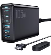 105W USB C Charger Block, 6-Port USB C Charging Station GaN III PD 20W Laptop Fast Charger Adapte...