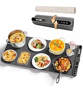 Warming Mat for Food, Fast Heating Electric Food Warmer with 9 Level Temperature and 6 Hours Time...
