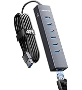 ABFCRTTW 4FT USB to Ethernet Adapter, 7-in-1 USB Hub 3.0 Multiport Adapter with Ethernet 1Gbps & ...