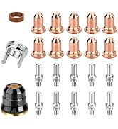 SUNJOYCO 23 PCS IPT60 Plasma Cutter Consumables, Tip Electrode Kit, Plasma Cutting Torch Accessor...
