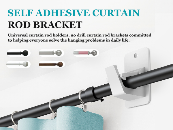 SELF ADHESIVE CURTAIN ROD BRACKET