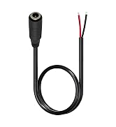 3.5mm x 1.35mm 12V DC Power Terminal Cable 5-Pack, 22AWG 1FT with Female Barrel Connector for CCT...