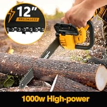 Brushless Electric Chainsaw 12" Cordless Tool Only for Dewalt 20V/60V Battery