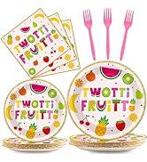 96Pcs Twotti Frutti Party Supplies Summer Fruit 2nd Birthday Paper Plates Napkins Fruit Party Dec...