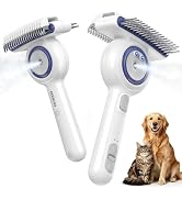 ddxcoo Dual-Sided Steam Dog Brush for Shedding, Pet Grooming Tool Dogs Cats | 2026 New 3 in 1 Des...
