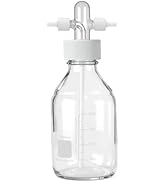 LVDALAB Lab Gas Washing Bottle with GL45 Screw Cap, Graduated Laboratory Buffer Bottles, Drechsel...