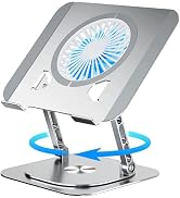 KEROLFFU Laptop Stand Fan with 360 Rotating Swival Base, Adjustable Height for Directly Typing Ke...