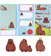 JIANTA Capybara Sticky Notes Set, 550 Sheets, Don't Worry Be Capy Self-Stick Notes Pads, Cute Car...