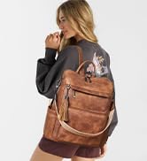 Shrrie Vegan Leather Laptop Backpack for Women 15.6 inch Work Backpack Fashion Travel Backpack Pu...
