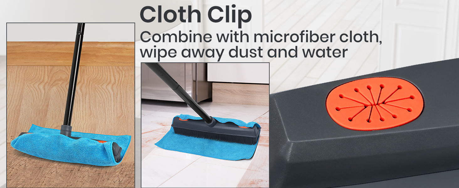 brooms for sweeping indoor pet hair removal tool with cloth for mopping