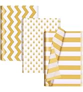 30 Sheets Gold White Tissue Paper for Packaging Gift Bags Decoration, Gift Wrap Tissue Paper Bulk...