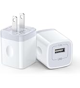 5V 1A USB Power Adapter Plug Single Port USB Wall Charger Cube Brick White | Charging Block Box T...